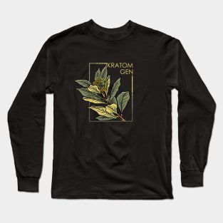 Kratom Branch Mitragyna Speciosa Botanical Long Sleeve T-Shirt